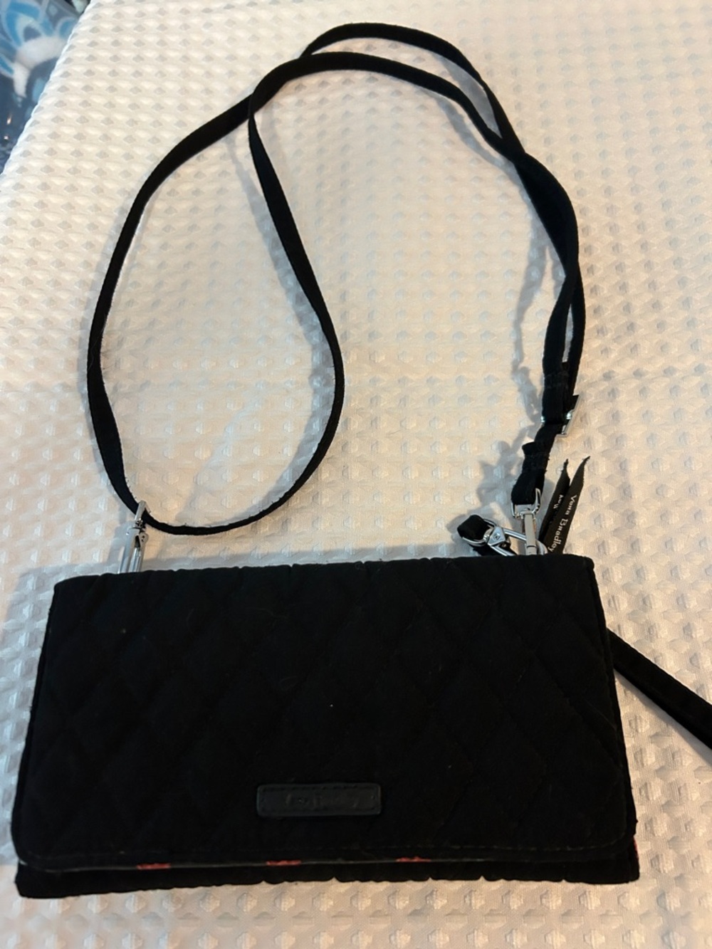 Vera Bradley Black Quilted Crossbody Wallet